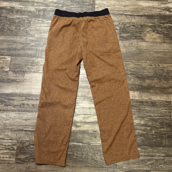 PrAna mens Large Hemp Vaha Yoga Climb Brown Straight Wide Leg Pants pull on - Picture 5 of 6